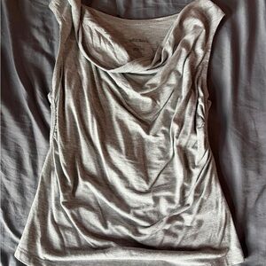 Cowl Neck Sleeveless Top - Light Grey